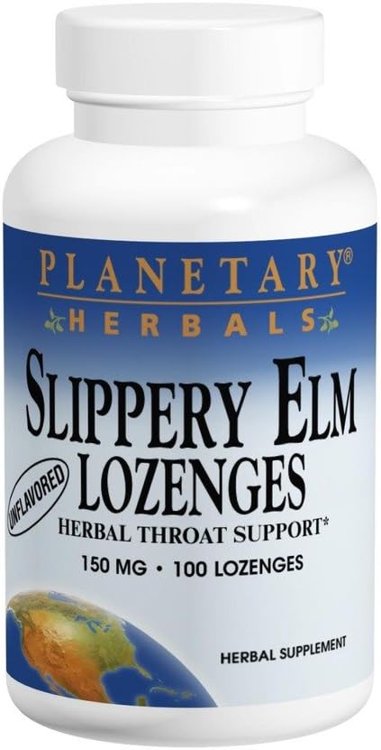 Planetary Herbals Slippery Elm Lozenges Tangerine, 200 Lozenge