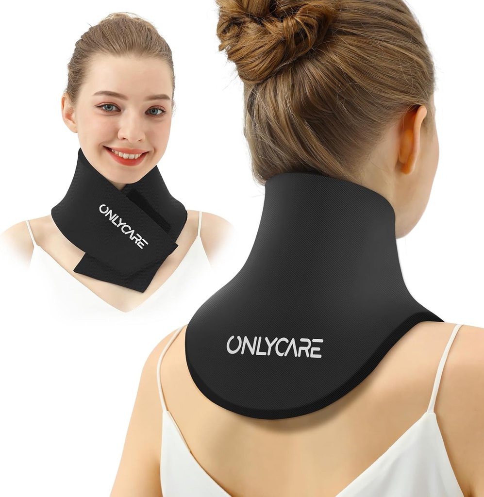 ONLYCARE Neck Ice Pack Wrap Gel - Opgraderede isposer til Neck Genanvendelige, Hot and Cold Compress, Relief of Pain, Hævelse, Sprains, Office Pressure