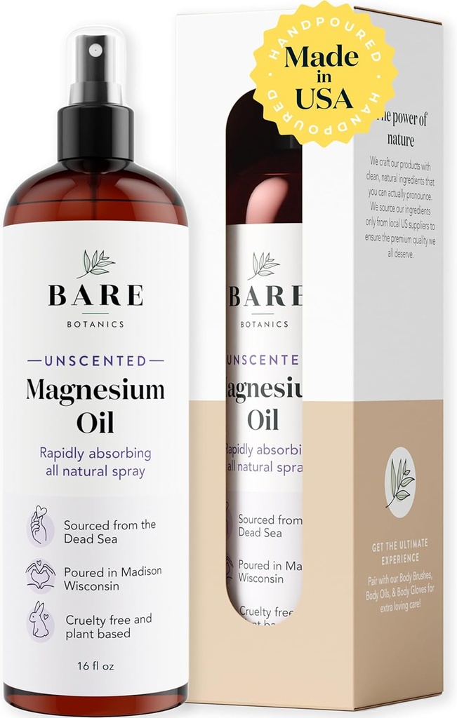 Bare Botanics Uduftende 16oz Pure Magnesium Oil Sprøjte fra Det Døde Hav 124; hurtigt Absorbing 124; Håndhældt i Madison, WI Budding124; Understøtter søvn & lindrer Sore Muskler