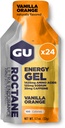 GU Energy Roctane Ultra Endurance Energy Gel, Vegan, Gluten- Free, Kosher, og Dairy- Free On- The- Go Sport Nutrition til løb, cykling, vandreture eller Skiing, Vanilla Orange (24 Pakker)