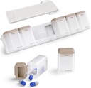 Ugentlig Pill Organizer 1 gang om dagen, Magnetisk Pill Box 7 dag, Flytbar Travel Pill Case, Én gang Daglig Pill Holder Container, Stor Medicin Dispenser for Medicin, Vitamin, tillæg, Camel