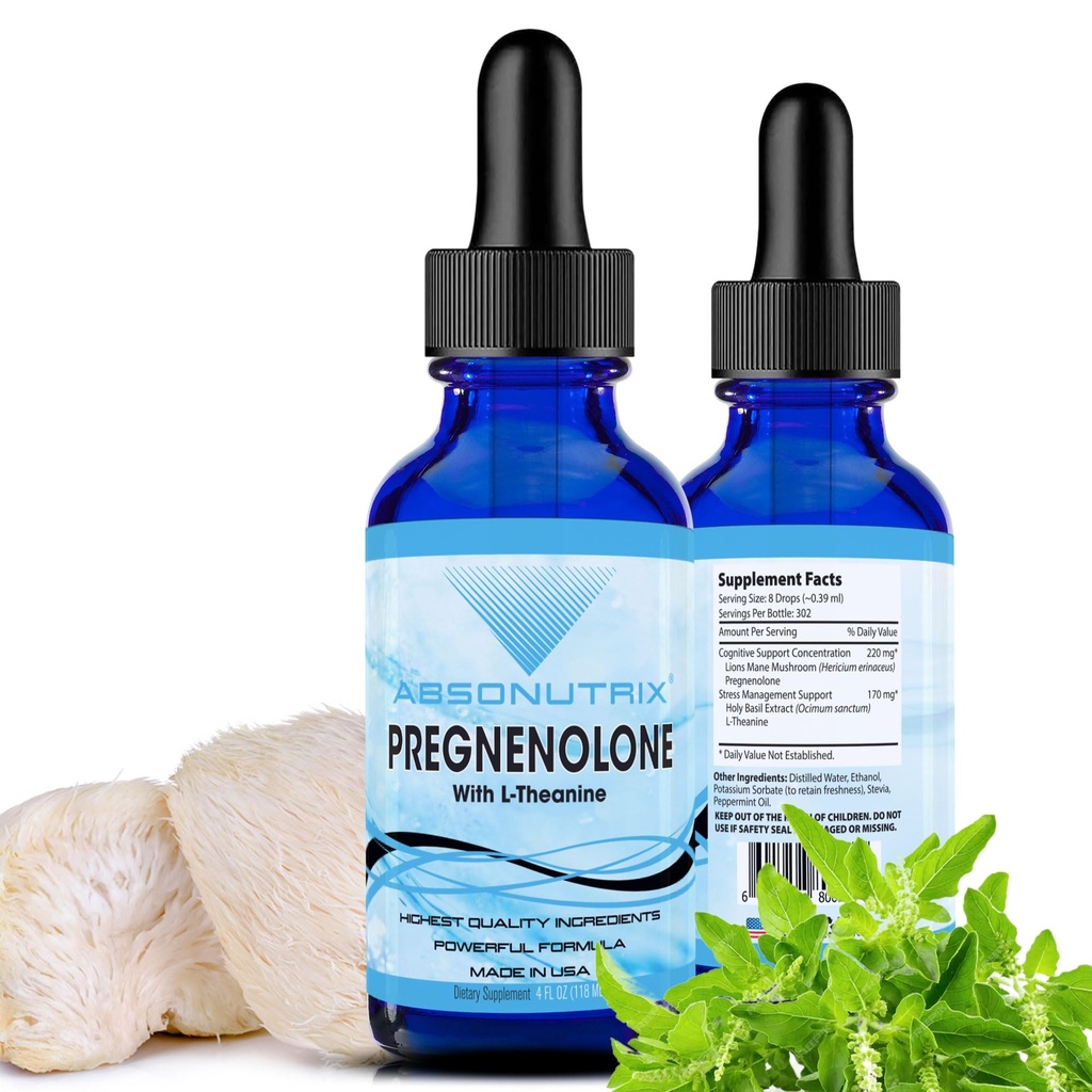 Absonutrix graphenolon med L- Theanine Advanced Formel 390 mg, 4 Oz Liquid, 302 Servere, Lavet i USA, Quick Absorption, Kvalitet Potent Ingredienser, Non- GMO, GMP Certified Facility