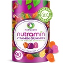 NUTRAMIN Daily Vegan Keto Multivitamin Gummies Non- GMO Natural Vitamin C, D + Zink for Immunitet, Plant- baseret, Sugar- Free, Nut- Free, Gluten- Free, Biotin, Vitamin A, B, B6, B12 & mere 90 Tæl, 45 dage