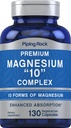 Piping Rock Magnesium 10 i One Complex Medical 124; 130 Kapsler 124; Supplement til mænd og kvinder Medical 124; Vegetar, Non- GMO, Gluten Free
