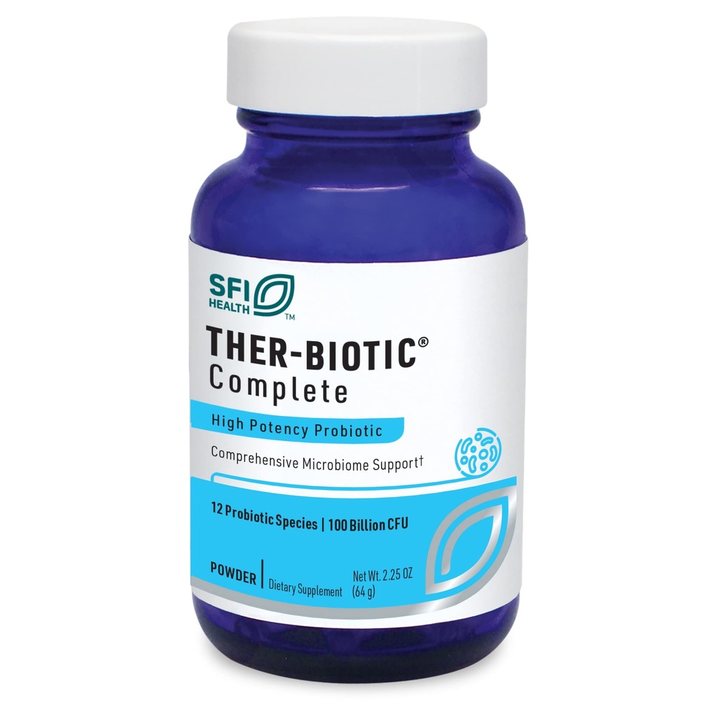 Klaire Labs SFI Health Ther- Biotic Complete Probiotic Powder - 100 milliarder CFU - Mænd og kvinders Probiotika til fordøjelsessygdomme & immunforsvar - Dairy- Gratis, Hypoallergen (60 Servere, 64g)