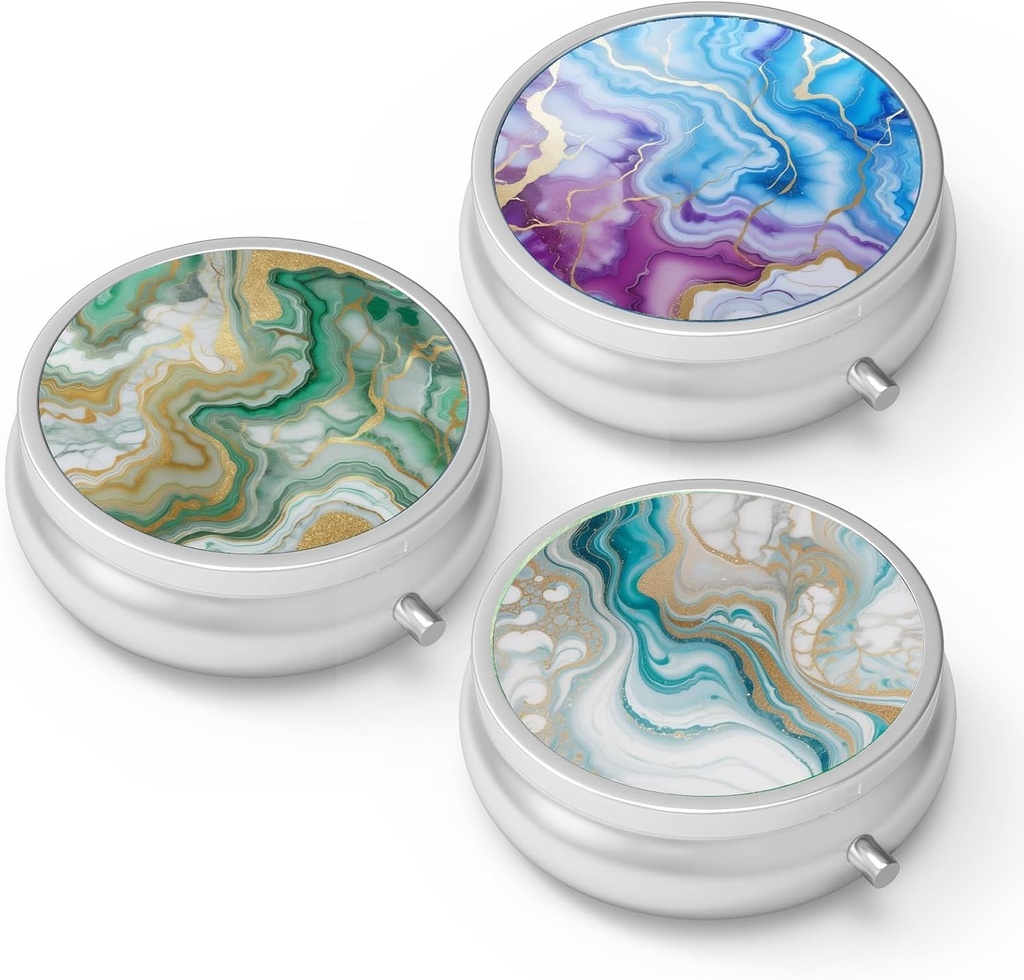 Pill Box 3 Segment Lille Pill Case, Portable for Pocket eller Purse Pill Organizer Pill Container Holder til at holde vitaminer, medicin, fiskeolie og kosttilskud (3PCS)