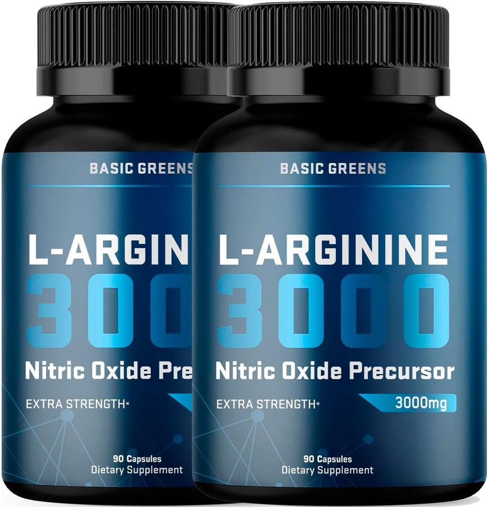 L- Arginin 3000mg nitrogenoxid supplement til mænd og kvinder - Non- GMO Vegan kapsler med Beet Root til cirkulation, Endurance, energi, Stamina, ydeevne og træning support - 90 Caps