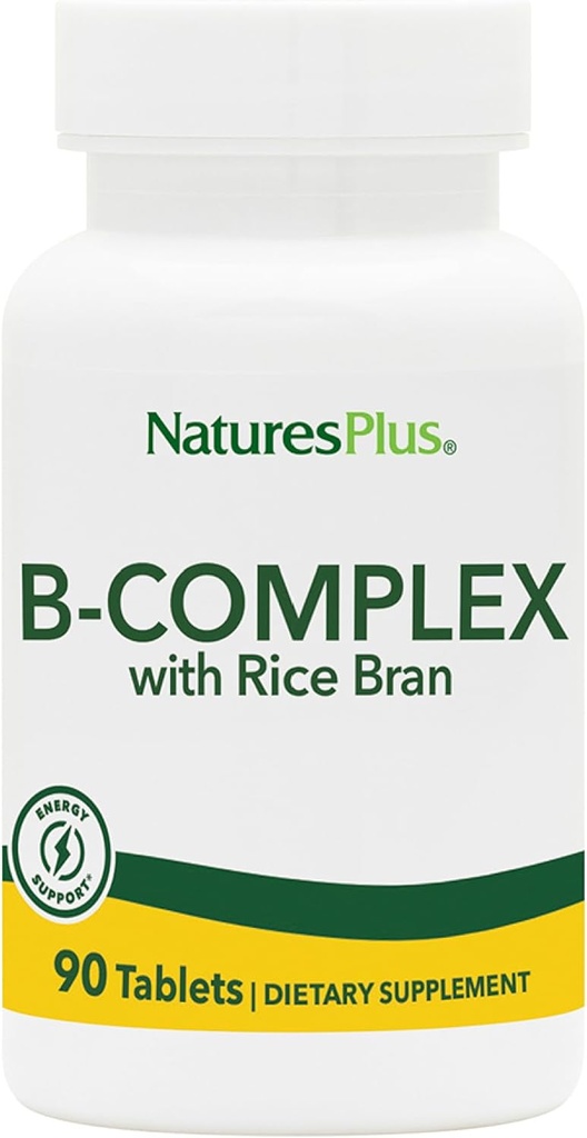 NaturePlus B- Kompleks med Rice Bran - 90 tabletter - Vegetarisk, Gluten Free - 90 Servering