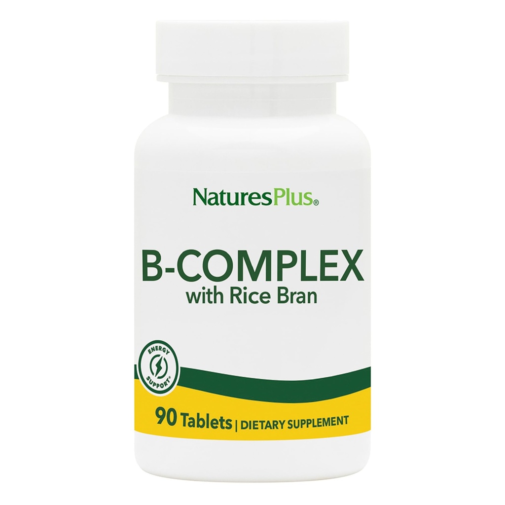 NaturePlus B- Kompleks med Rice Bran - 90 tabletter - Vegetarisk, Gluten Free - 90 Servering