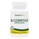 NaturePlus B- Kompleks med Rice Bran - 90 tabletter - Vegetarisk, Gluten Free - 90 Servering