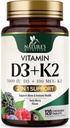Vitamin D3 K2 Supplement: 124; 5000 IE D3 + K2 100 mcg