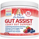 Dr. Danielle Gut Assist - Leaky Gut reparation supplement pulver - Glutamin, Arabinogalactan, Licorice Root - Understøtter IBS, Heartburn, Bloating, Gas, Forstoppelse, SIBO fra, Berry Flavor