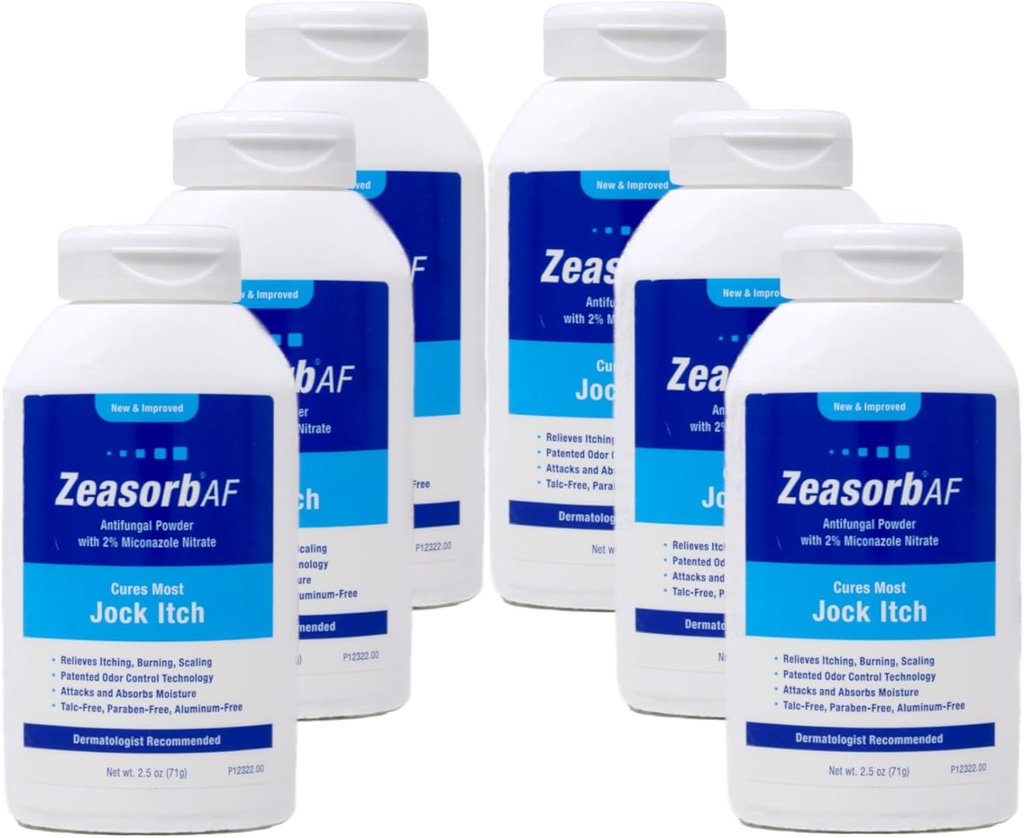 Zeasorb Antifungal Treatment Powder, Jock Itch - 2, 5 oz, pakke med 6