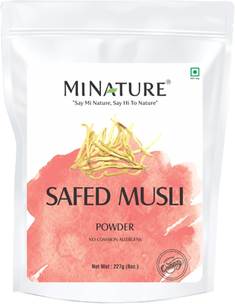 minature Safed Musli Powder (Chlorphytum Borivillianum) - 124; 227g (8 oz) (1 / 2 LB) - 124; Pure & Natural Herb - 124; Non- GMO - urterod