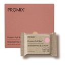 ProMix Nutrition Whey Protein Isolate Puff Bar, Lav Carb sund snack med æg hvide - Græs Fed, Gluten fri, Lavt sukker, Soja fri (Jordbær og fløde) - 12 Barer