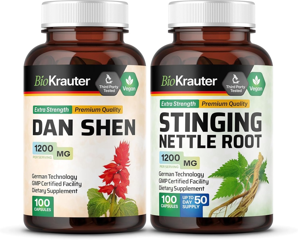 BIO KRAUTER Dan Shen 100 Kapsler & Stinging Nettle 100 Kapsler