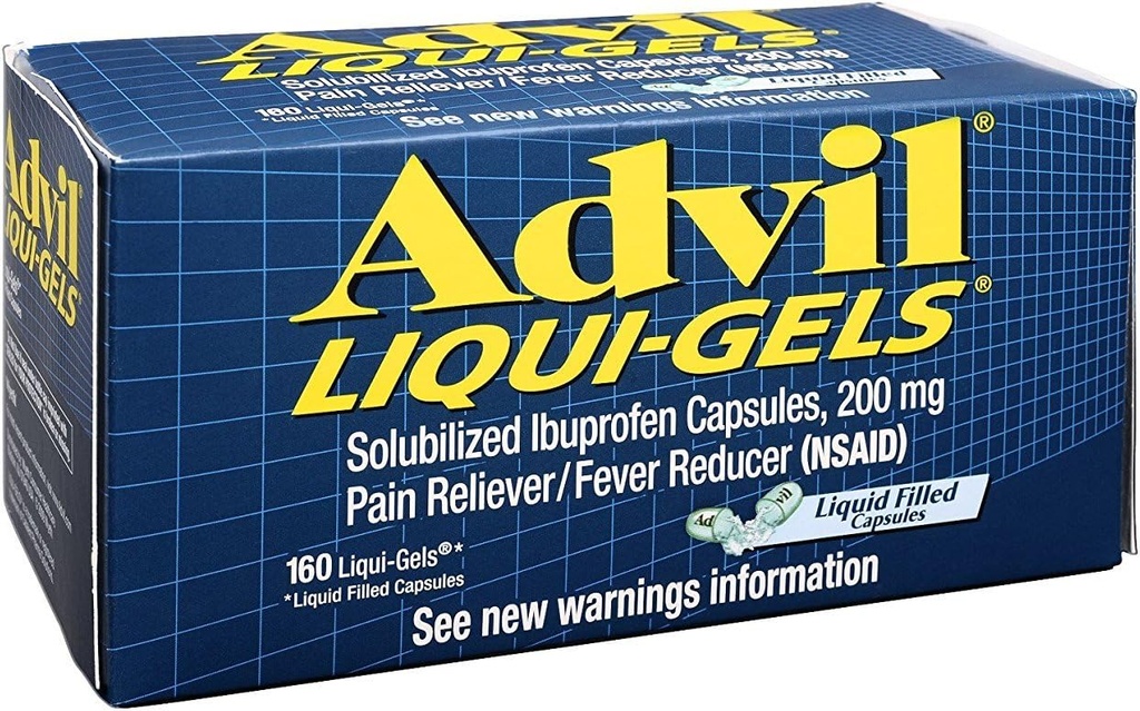 Advil Advil Advanced Medicine For Pain, 160 Liqui Gels 200 mg(Pack of 3)