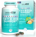 Advanced Thyroid Support, 2 Monthly Supply - Understøtter Energi, Focus & Hormone Balance - med jod, Selen, Ashwagandha & L- Tyrosine (Vegetarisk, Non- GMO)