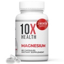 10X Health Magnesium Kosttilskud - Høj- Absorption Magnesium Citrate til søvn, muskel & nerve Support, Kardiovaskulær & Heart Health - 60 kapsler