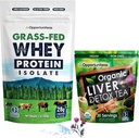 Opportuniteas Grass Fed Unflavored Whey Protein & Lever Detox Matcha Tea - Støtte dine muskler, mens renser din lever - Bundle