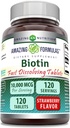 Amazing formulas Biotin Fast Opløs 10000 Mcg tabletter Supplement 124; Strawberry FLAvor 124; Vitamin B7 124; Non- GROMLE 124; Gluten Free