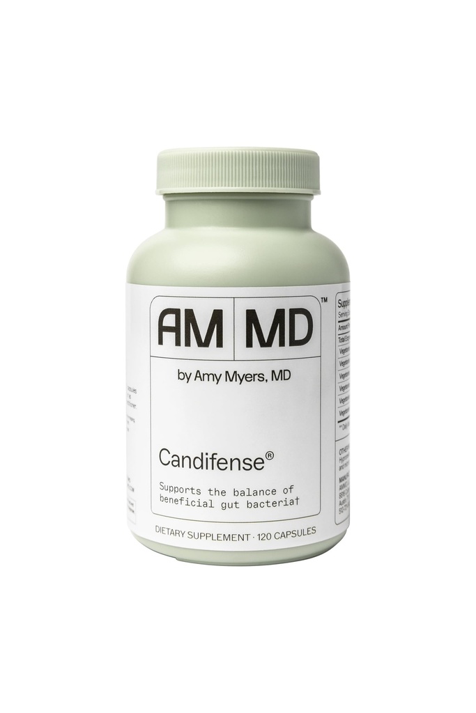 Amy Myers MD Candifense Candida Overgrowth Supplement - fordøjelsesenzymer til fordøjelsesfibre - Gut Care for a Balanced Microbiome - Gluten- Free, Dairy- Free & Non- Soy - 120 kapsler (60 Servere)
