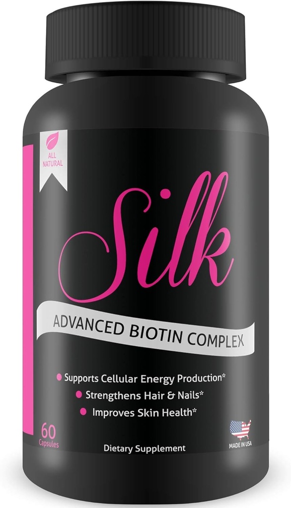 Silk Advanced Biotin Complex- Promotes Stronger, Longer, Hair-Healthier Skin- Ultimate Nail Strength