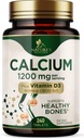 Calcium 1200 mg med vitamin D3 - bentilskud, D-vitamin & kalciumtilskud til kvinder og mænd - benstyrke, tænder og immunforsvar, naturens kalciumpiller, flaske i USA - 240 tabletter