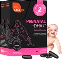 Zahler Prenatal Vitamin med DHA & Folate - DHA Kosttilskud & Prenatal Multivitamin til mor og barn - Kosher Prenatal DHA Prenatal Vitamin med jern, Pre Natal Softgels (120 Greve (pakke med 1))