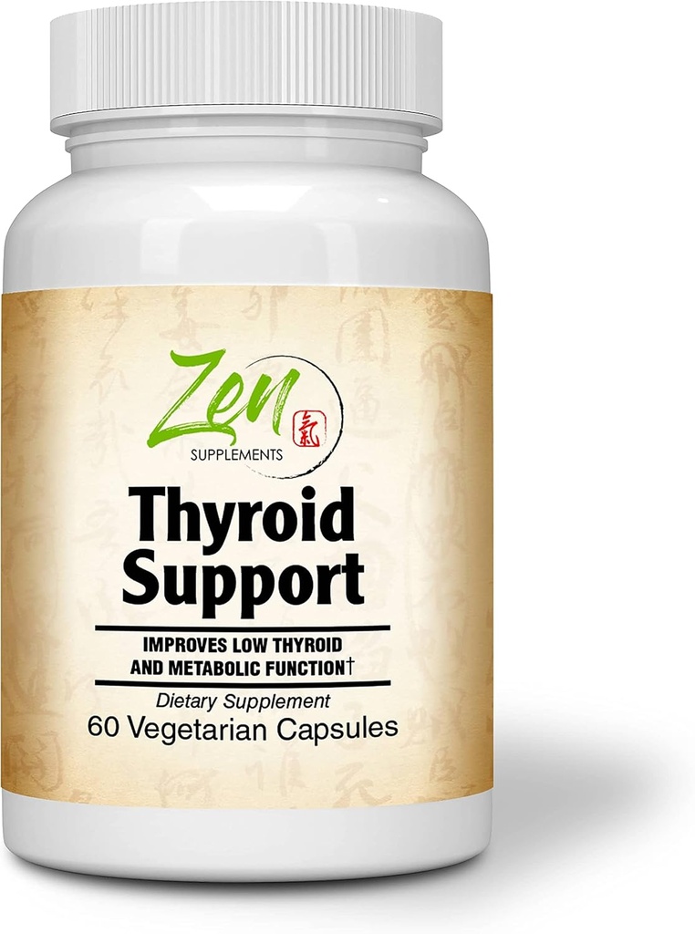 Komplet skjoldbruskkirteltilskud - for lav thyreoideaenergi og metabolisk funktion - med Kelp jod, Ashwagandha, kobber, vitamin A, C, D3, B6 & mere - Thyreoideastøtte til kvinder og mænd - 60 VegCaps