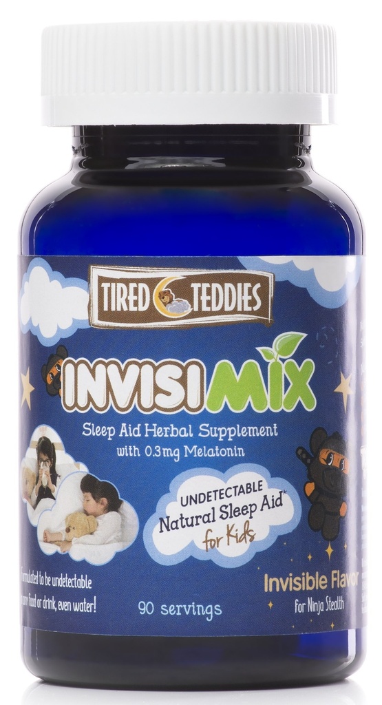 InvisiMix lav dosis Melatonin 300 mcg - smagløs Textueless Powder Flydende blanding-in til børn i alderen 2 +, 90 Servering