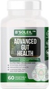 B 'Soleil ™ Advanced Gut Health Probiotic - Pre, Pro & Post Biotics - Natural Gastrointestinal Support - 60 Vegetabilske kapsler - Gluten Free, Vegan & Non- GMO Genuine Health Probiotika - 25 milliarder CFU