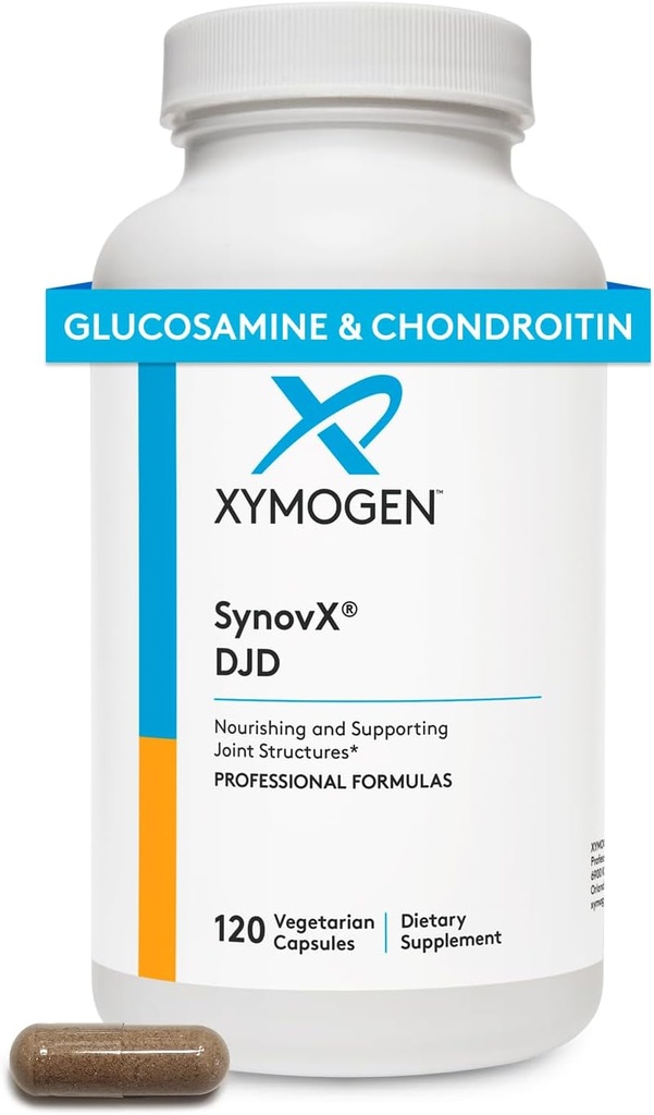 XYMOGEN SynovX DJD - Helps Maintain Healthy Joints + Provides Joint Tissue Building Blocks with MSM, Green-Lipped Mussel, Chondroitin Sulfate, Glucosamine Sulfate, Hyaluronic Acid (120 Capsules)