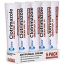 (5 pakning) Globe clotrimazol Antifungal Cream 1% (1 oz) lindrer kløe, brændende, krakning og skalering i forbindelse med svampeinfektioner