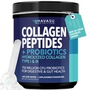 Kollagen peptider pulver med probiotika - Grass- Fed Hydrolyzed Type I & III for hår hud og negle sundhed - GLP-1 Nutritional Support for fordøjelse - Easy- to- Mix, Unflavored, 1-måned Supply
