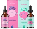JoySpring Liquid Vitamin D3 med K2 - immunforsvar og Zinktilskud til børn - Elderberry & Zinkvæske