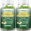 2 Pack Citrus Bergamot Gummies -3000MG Citrus Bergamot Extract Cholesterol Lowning Supplement for lmhune støtte sund Anti- Aging, Hight Cholesterol Vegan Gummy 120 Counts Lime Flavor