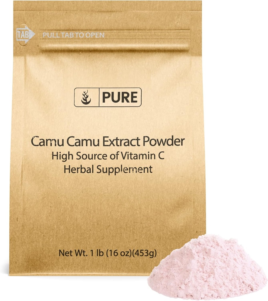 PURE ORIGINAL INGREDIENSER Camu Camu (1lb) C-vitamin, brasiliansk superfood, Lab- Verified, Non- GMO