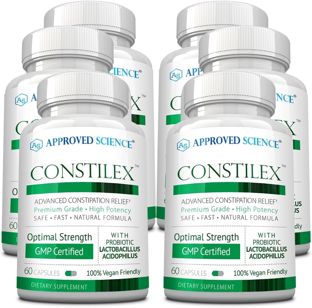 Godkendte videnskab Constilex - hurtig obstipation Relief & støtte fra fremtidige episoder - fremmer sunde niveauer af bakterier og styrker Intestinal Flora - 6 flasker