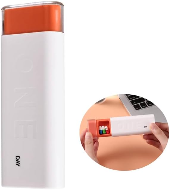Rejse Pill Organizer 3 gange om dagen, Daily Pill Box for Rejser, Cute Portable Pill Case Pill Dispenser Mini Pill Holder til kosttilskud, piller, vitaminer og medicin (hvid)