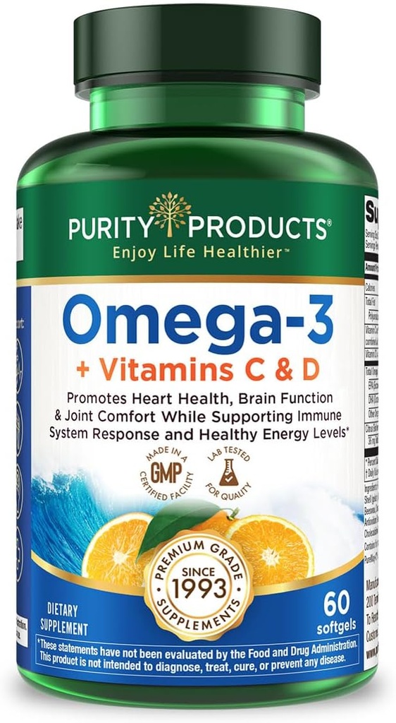 Renhed Produkter - Omega-3 Plus C & D-vitamin, 60 softgel