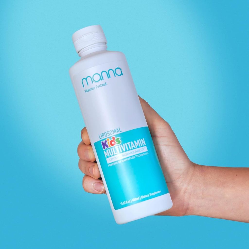 Manna Vitamin Evolved Liposomal Kids Multivitamin - vitamin D3 & vitamin A supplement - vitamin B12 & vitamin C supplement - kids Flydende Multivitamin - immunsupporttilskud til børn