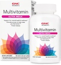 GNC kvinders Multivitamin Ultra Mega, Daily Vitamin Supplement, understøtter immunforsvar, hjerne, hår, hud & negle, 180 kapsler