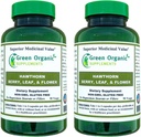 Grøn Økologisk Kosttilskud Hawthorn Berry Kapsler, Leaf, Flower, Hawthorn Kosttilskud Indeholder 90 Kapsler, Natural Hawthorn Urter til Kardiovaskulær Sundhed & Natural Heart Care (Pack of 2)