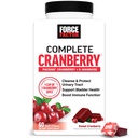 FORCE FACTOR Cranberry Soft Chews, Cranberry supplement med D Mannose og Cranberry Extract til støtte Bstige og Urinary Tract Sundhed for kvinder, Vegan, Sweet Cranberry Flavor, 60 Soft Chews