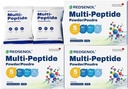Multi- peptid pulver, 5 small- molekyle protein peptider: soja, ovalbumin, whey, havagurk og shiitake peptider, 100% Absorption, 62% protein, Omega 3 & 6, Vitaminer og mineraler (3 bokse)