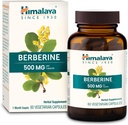 Himalaya Berberine - urtetilskud til støtte for normal metabolisme, immunforsvar og fordøjelsessygdomme - Vegan, Gluten Free, 500 mg, 60 vegetariske kapsler