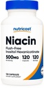 Nutricost Niacin (Flush- Free) Inositol Hexanicotinat 500mg, 120 Kapsler, vitamin B3