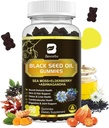 Black Seed Oil & Sea Moss Gummies against 124; Irish Sea Moss Gummy med Ashwagandha, Black Seed Oil, Elderberry, gurkemeje, D3-vitamin, C, zink - Support Immunitet, Joints, fordøjelse, hårvækst - 60