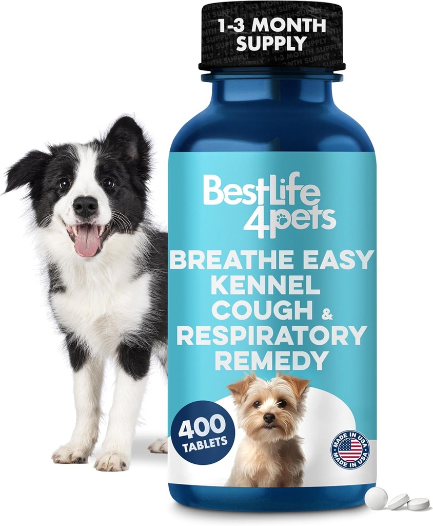 Træk vejret let naturlig hoste relief for hunde - genert senior hund luftveje, kongestion og nysen Relief Plus Trachea og luftveje støtte til brachycephaliske hunde sikrer rolig gåture og rolig søvn